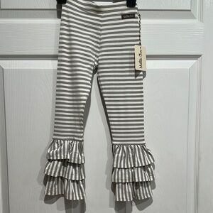 Matilda Jane Gray Striped Kids Ruffle Bottoms